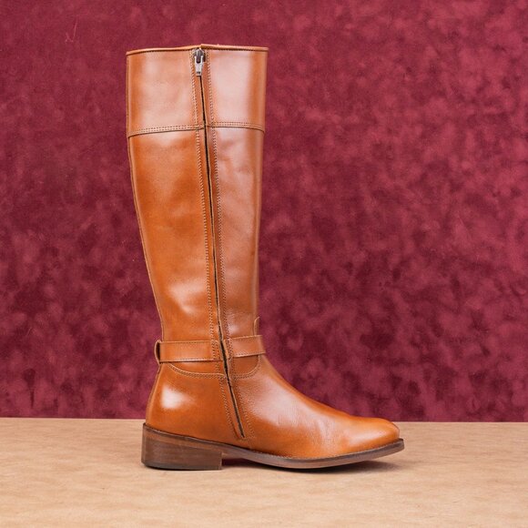 Penelope Chilvers Women Slad Tan Leather Riding Knee Boots sz 7US EUR38 - Picture 10 of 10